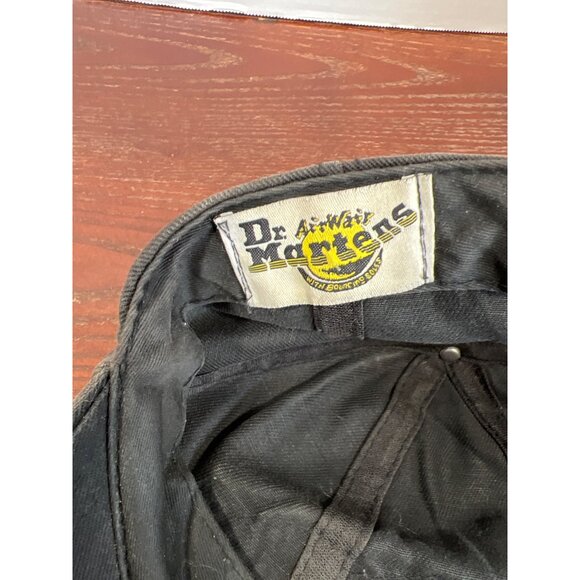 Vintage Dr. Martens Black Cotton Adjustable Strap Baseball Cap With Logo X3 - Picture 4 of 4